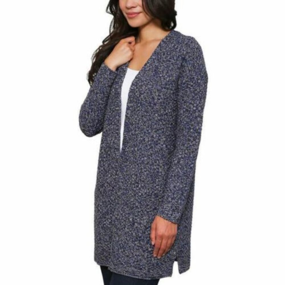 Leo & Nicole New Moon Marl Knit Open Front Duster Cardigan Size Small